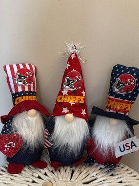 Kansas City Chiefs Gnome Trio - Red, Navy & White